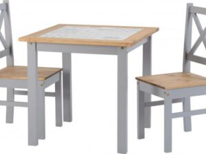 Salvador 1+2 Tile Top Dining Set (Slate Grey)