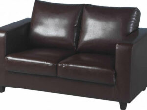 Tempo Two Seater Sofa-In-A-Box (Brown Faux Leather)