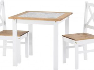 Salvador 1+2 Tile Top Dining Set (White)