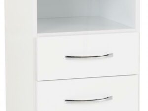 Nevada 2 Drawer Bedside (White)