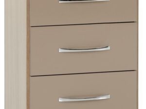 Nevada 3 Drawer Bedside (Oyster)