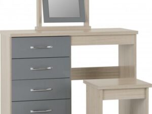 Nevada 4 Drawer Dressing Table Set (Grey)