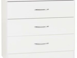 Nevada 3 Drawer Chest (White)