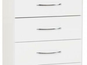 Nevada 5 Drawer Narrow Chest (White)