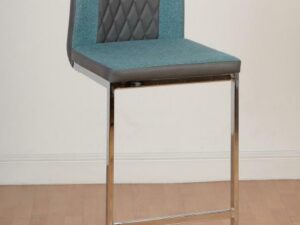 Sienna Bar Chair (Grey/Teal/Chrome)