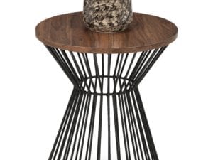 Jersey Round Wire Lamp Table Walnut
