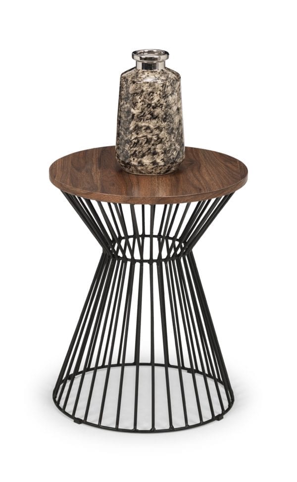 Jersey Round Wire Lamp Table Walnut