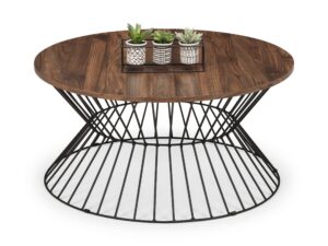 Jersey Round Wire Coffee Table Walnut