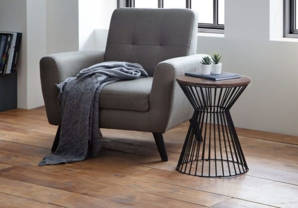 Jersey Round Wire Lamp Table Walnut - Image 3