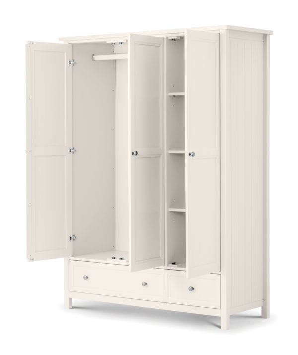 Maine 3 Door Combination Wardrobe Surf White - Image 2