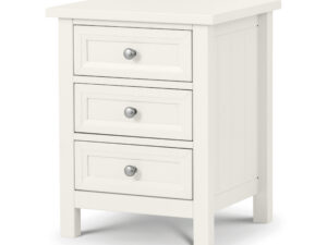 Maine 3 Drawer Bedside Surf White