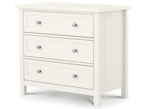 Maine 3 Drawer Chest Wide Surf White