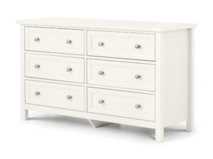 Maine 6 Drawer Wide Chest Surf White