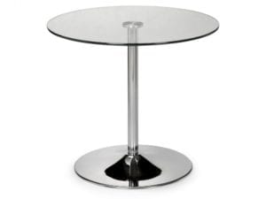 Kudos Chrome & Glass Pedestal Table