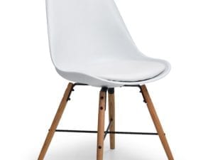 Kari Dining Chair White Seat & Oak Legs