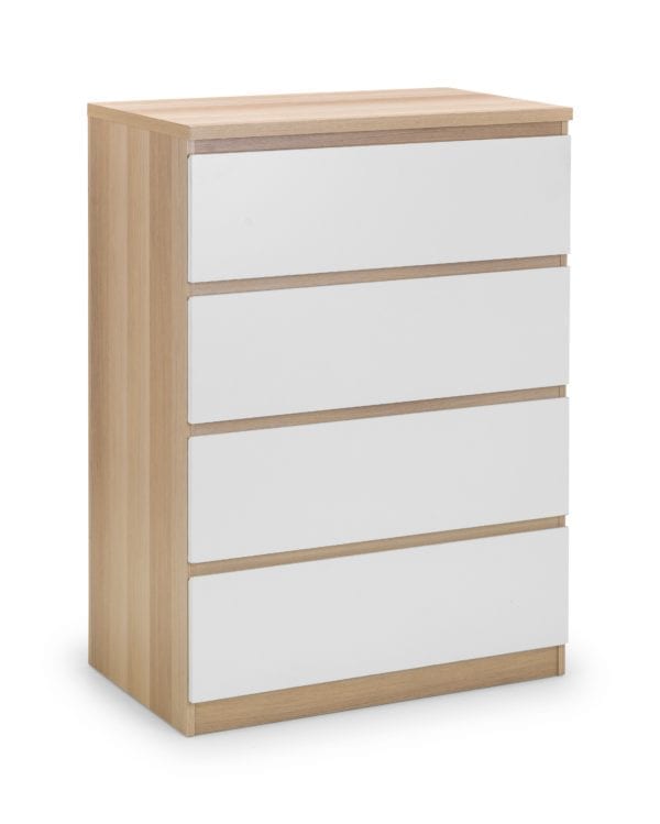 Jupiter 4 Drawer Chest Oak & White