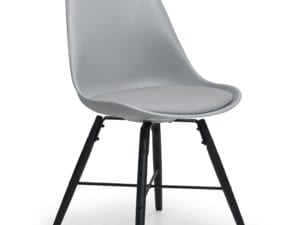 Kari Dining Chair Grey Seat & Black Legs