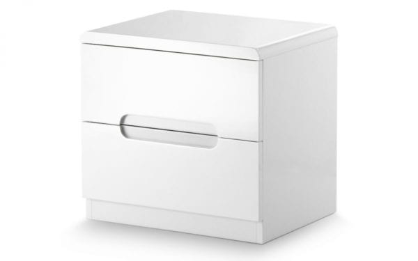 Manhattan 2 Drawer Bedside White