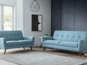 Monza 2 Seater Retro Sofa Blue
