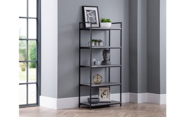 Staten Tall Concrete Bookcase