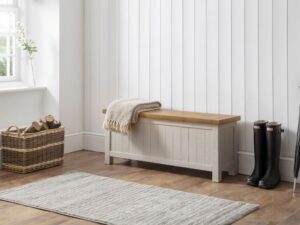Aspen Storage Bench - Grey Wash