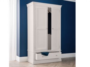 Clermont 2 Door 1 Drawer Wardrobe Light Grey