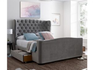 Downton Velvet 2 Drawer Storage Bed - Slate 150CM (5')