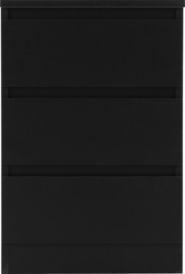 Malvern 3 Drawer Bedside Black