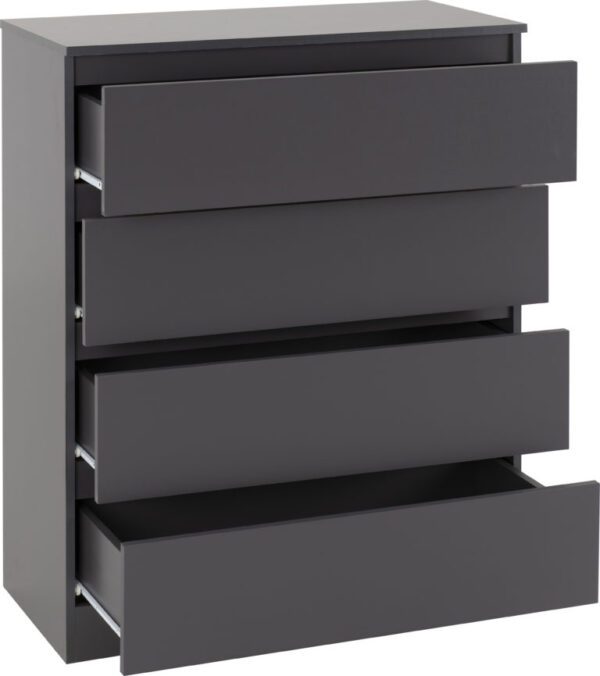 Malvern 4 Drawer Chest Grey - Image 3
