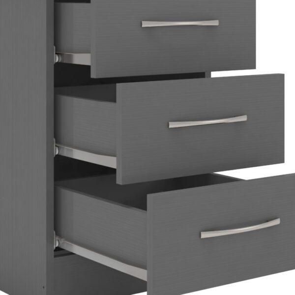 Nevada 3 Drawer Bedside 3D Effect Grey - Image 4