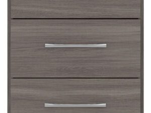 Nevada 3 Drawer Bedside Black Wood Grain