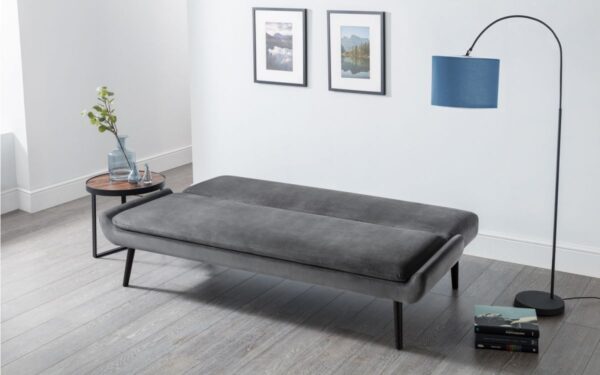 Gaudi Curled Base Sofabed - Grey Velvet - Image 3
