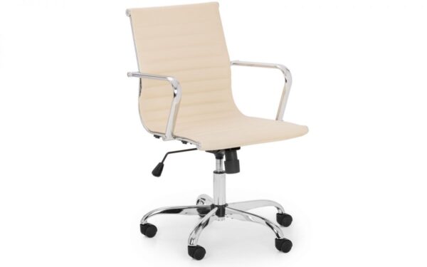 Gio Office Chair - Ivory and Chrome