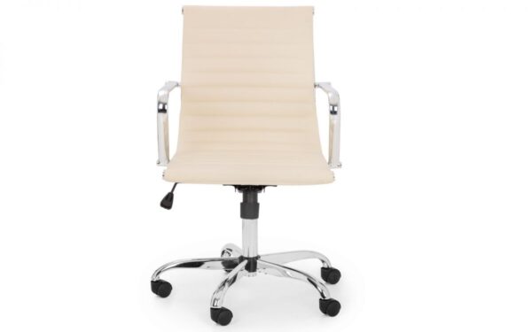 Gio Office Chair - Ivory and Chrome - Image 3