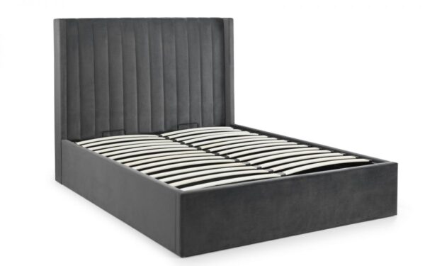 Langham Scalloped Headboard Storage Bed - Grey - 150CM (5') - Image 3