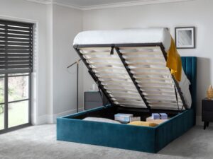 Langham Scalloped Headboard Storage Bed - Teal - 150CM (5')