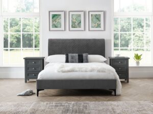 Sanderson Diamond Quilted Velvet Bed - 150CM (5')