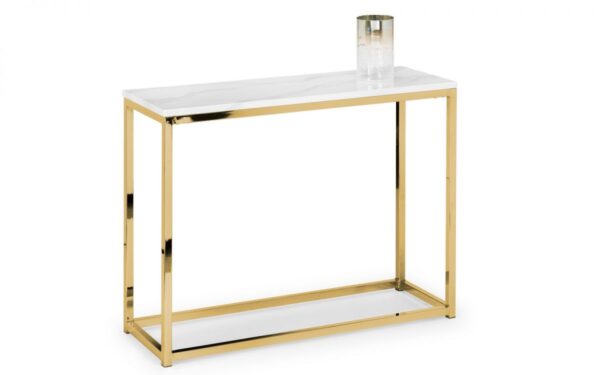 Scala Console Table - White/Gold - Image 2