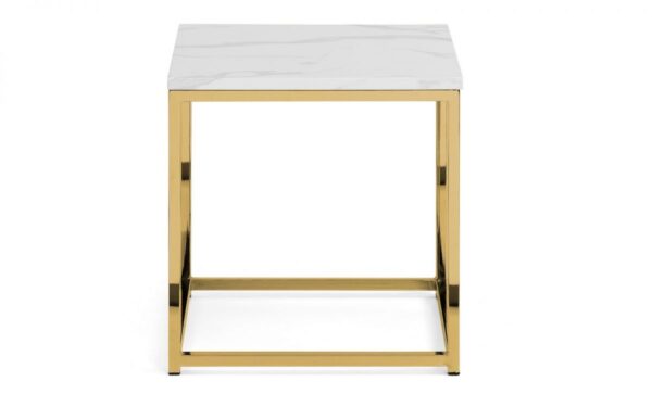 Scala Lamp Table - White/Gold - Image 3