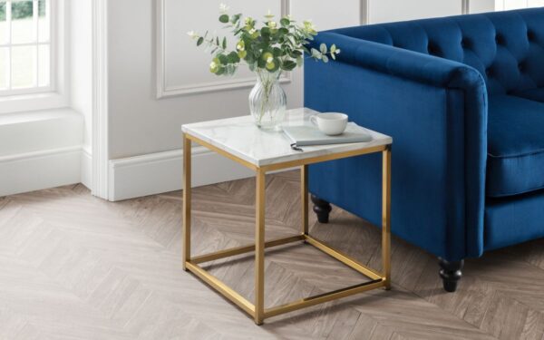 Scala Lamp Table - White/Gold