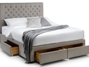 Wilton 5ft (Kingsize) Deep Buttoned 4 Drawer Bed Grey Linen