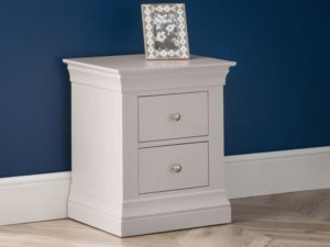 Clermont 2 Drawer Bedside Light Grey