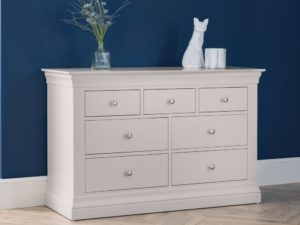 Clermont 4+3 Drawer Chest Light Grey