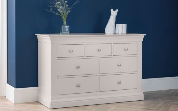 Clermont 4+3 Drawer Chest Light Grey